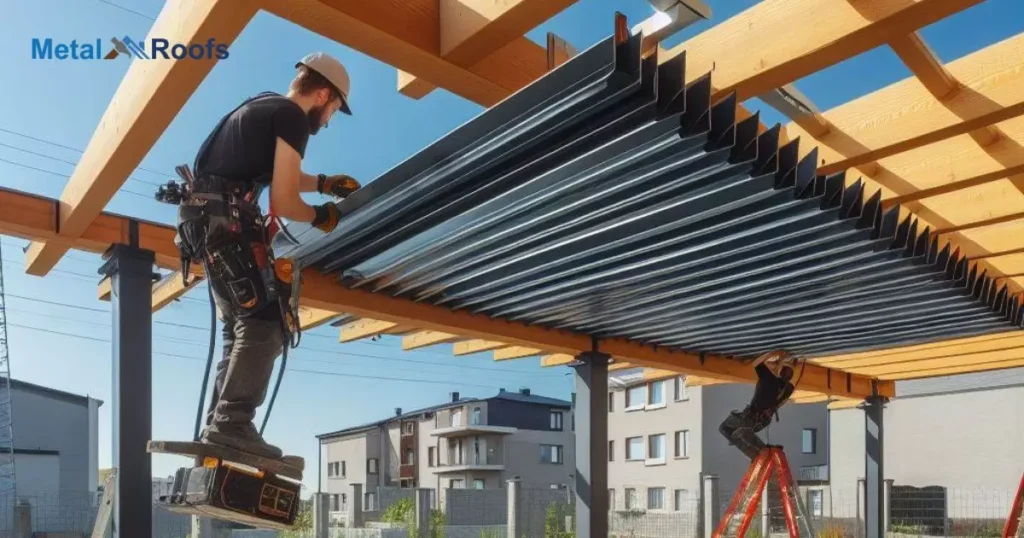 Installation Of Metal Roofing Panels For Pergolas