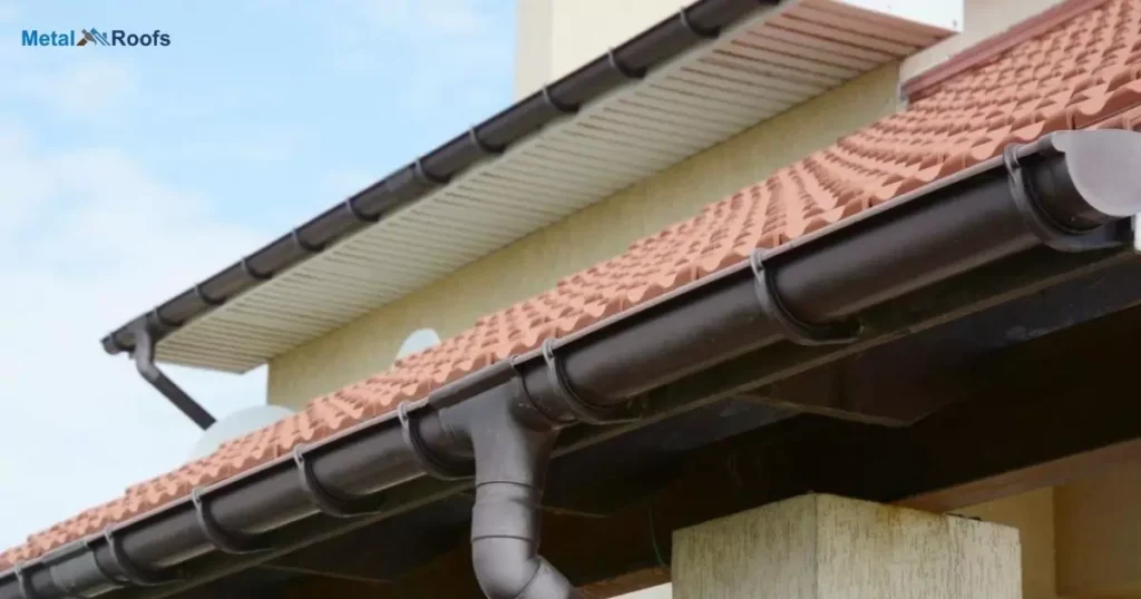 metal roof with gutters