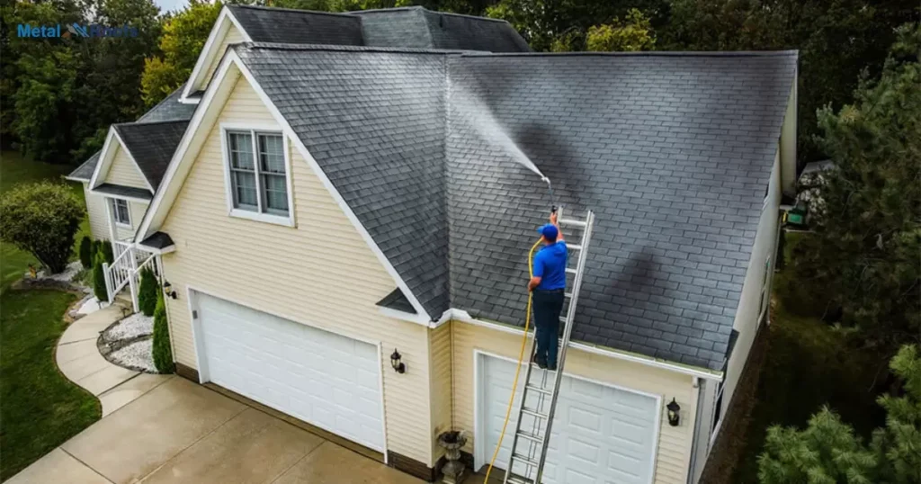 Power Wash Metal Roof