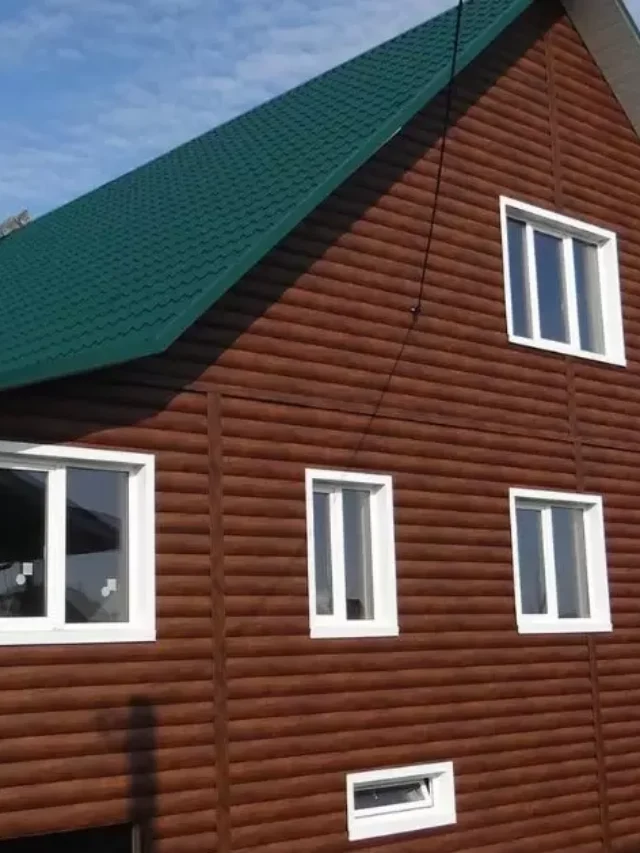 Brown House With Green Roof